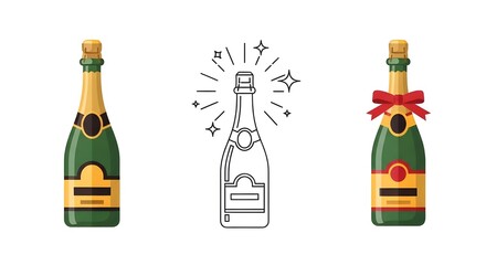 champagne bottle and glasses