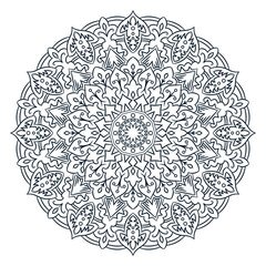 Outline black Mandala for Coloring Book Page. doodle Mandala vector. Mandala Coloring book line art vector illustration. 