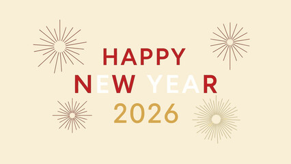 Happy New Year 2026 Celebration with Fireworks.