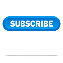 Blue subscribe button vector isolated illustration