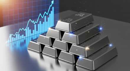 silver bars with rising stock market trends today