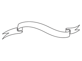 Simple Wavy Banner Vector Graphic Outline for Design Elements and Decoration