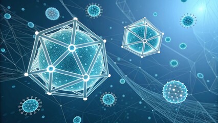 Modern virus cell biology research background art