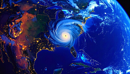 View of a storm from space / scientific observation