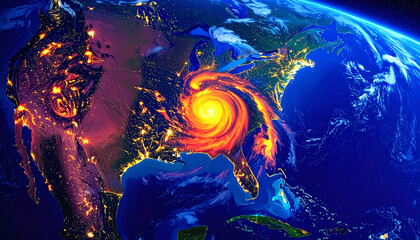 View of a storm from space / scientific observation
