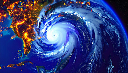 View of a storm from space / scientific observation