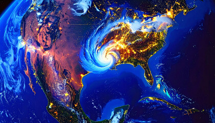 View of a storm from space / scientific observation