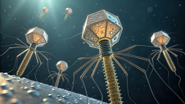 Bacteria-killing bacteriophages science visualization