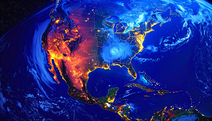 View of a storm from space / scientific observation