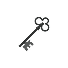 Vintage Decorative Key Icon – Antique Security Key Illustration