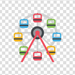 Colorful Ferris Wheel Icon. Amusement Park Ride Vector Illustration