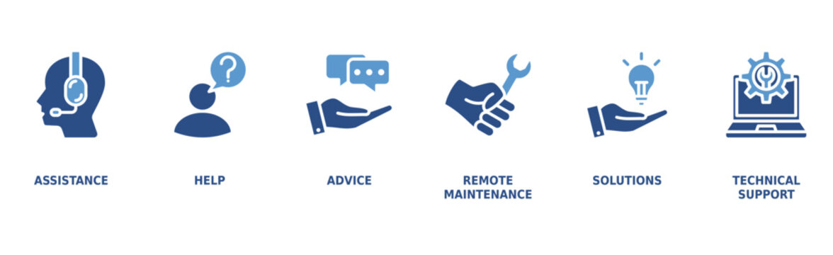 IT Expert banner web icon vector illustration concept with icon of assistance, help, advice, remote maintenance, solutions and technical support