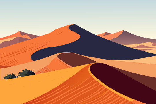 Depicting Minimalist Geometric Desert With Giant Dune Crisp Creative Visual