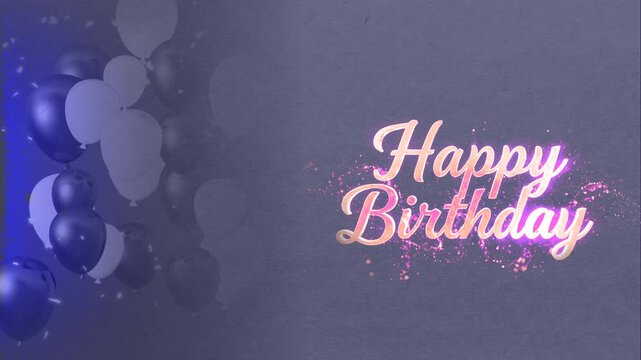 Happy Birthday Text with Balloons Premium Background