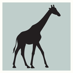 Obraz premium Tall Giraffe Animal Black Graphic Icon or Logo Design