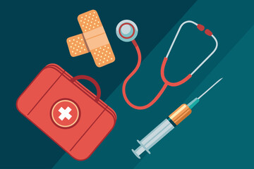 Survival First Aid Items With Bold Creative Visual Perfect for Editorial Content