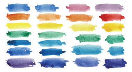 Colorful Watercolor Brush Strokes Vibrant Artistic Background Elements for Design and Creative Projects