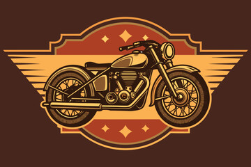 Depicting Vintage Motorcycle Emblem With Strong Strok Vibrant Professional Photo