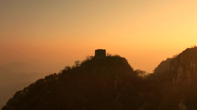 Aerial photography of the Great Wall at Banchangyu in Qinhuangdao City, Hebei Province,
