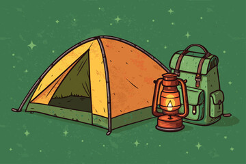 Crisp Bold Camping Tent Lantern And Creative Visual