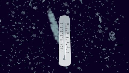 thermometer shows a temperature decrease