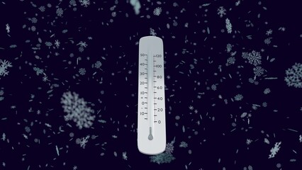 thermometer shows a temperature decrease
