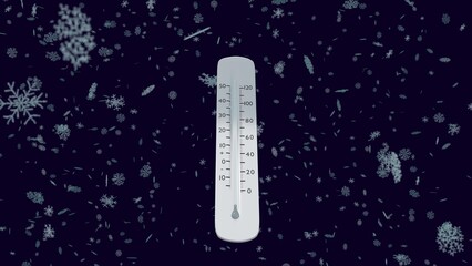 thermometer shows a temperature decrease