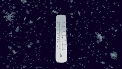 thermometer shows a temperature decrease
