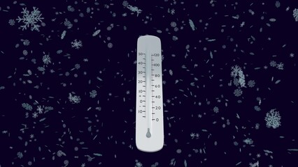 thermometer shows a temperature decrease