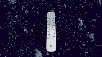 thermometer shows a temperature decrease