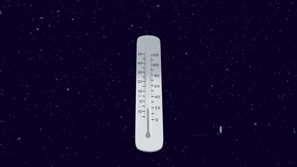 thermometer shows a temperature decrease