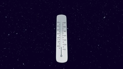 thermometer shows a temperature decrease