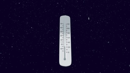 thermometer shows a temperature decrease