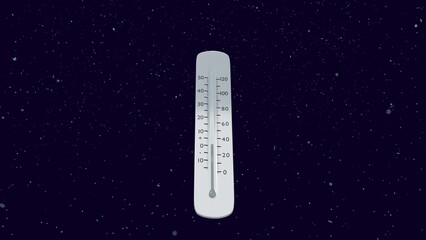 thermometer shows a temperature decrease