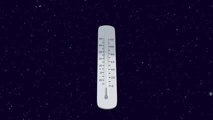 thermometer shows a temperature decrease