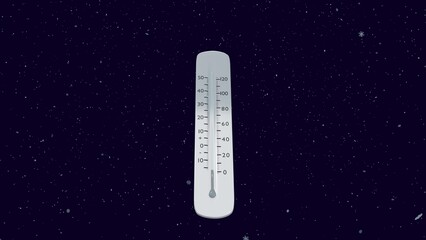 thermometer shows a temperature decrease