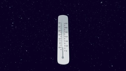 thermometer shows a temperature decrease