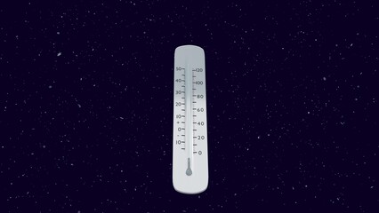 thermometer shows a temperature decrease