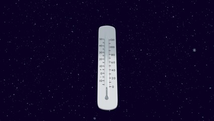 thermometer shows a temperature decrease