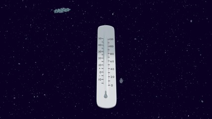 thermometer shows a temperature decrease