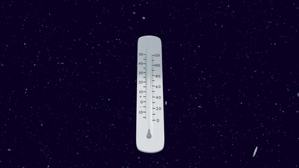 thermometer shows a temperature decrease