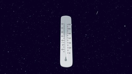 thermometer shows a temperature decrease