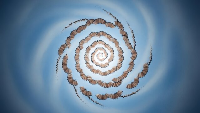 Abstract swirling vortex of organic textures and light creating a cosmic spiral effect