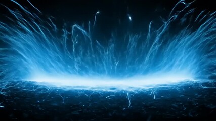 Abstract blue light trails background with dynamic energy and glowing particles - Powered by Adobe