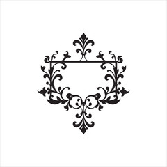 Elegant Floral Vintage Ornament Vector | Decorative Swirl Border Design for Invitations, Frames, and Logo Decoration