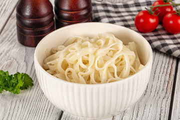 Boiled wheat asian udon noodles