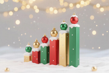 Christmas Business Growth Bar Chart in Festive Corporate Style