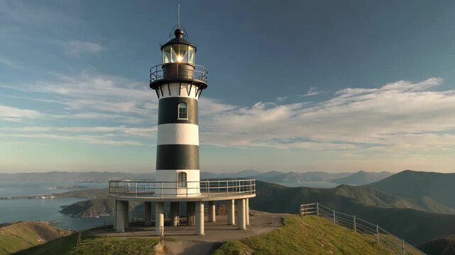 Panoramic view of the mountaintop lighthouse