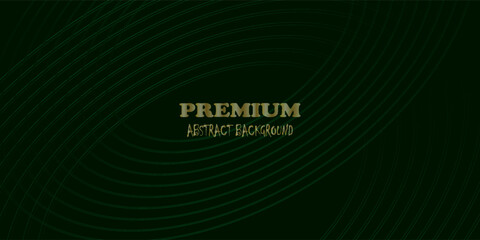 Abstract geometric lines glowing on a dark green background. Futuristic technology concept with modern sparkling green circular lines.