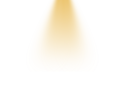 Warm glow light effect element with a luminous beam illuminates transparent background